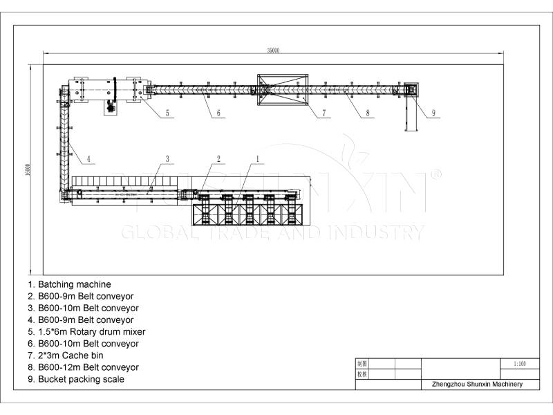 Design drawings for a Polish-manufactured BB fertilizer production line with an hourly capacity of 50 Tonnen.