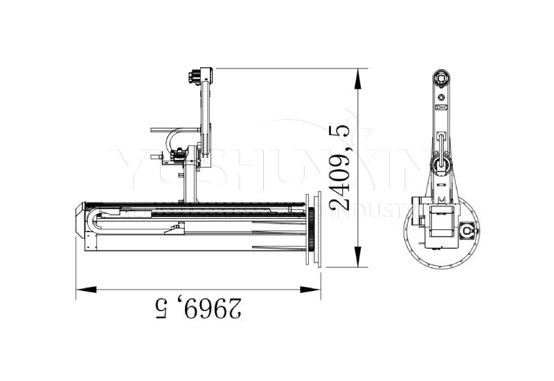 Design drawing of a column-type palletizer