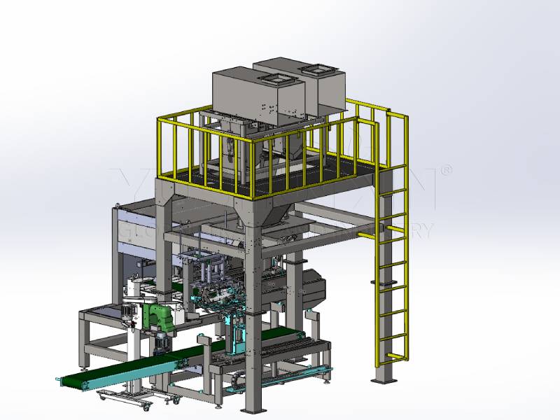 Rendering of a fully automatic packaging equipment
